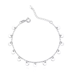 Pulseira Prata com Chapinhas Intercaladas