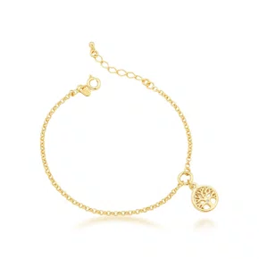 Pulseira Semi Jóia Dourada Arvore da Vida