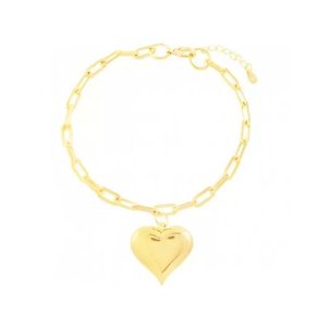 Pulseira Semi Jóia Dourada Coração