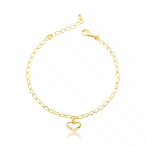 Pulseira Semi Jóia Dourada Coração