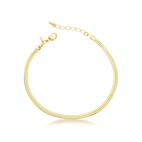 Pulseira Semi Jóia Dourada Fita Laminada