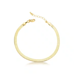 Pulseira Semi Jóia Dourada Fita Laminada