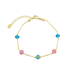 Pulseira Semi Jóia Dourada Pedras