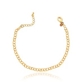 Pulseira Semi Jóia Feminina Dourada Elos Português