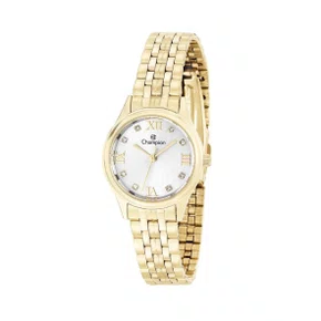 Relógio Champion Feminino Dourado com Pedras