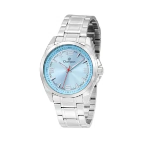Relógio Champion Masculino Aço Fundo Azul Claro
