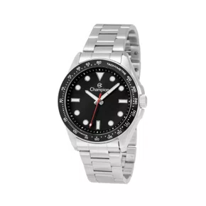 Relógio Champion Masculino Aço Visor Preto