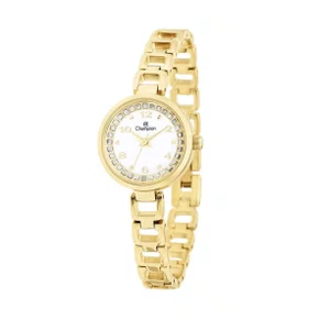 Relógio Champion Mini Feminino Dourado com Pedras