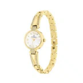 Relógio Champion Mini Feminino Dourado com Pedras