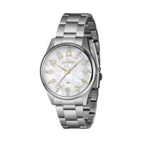 Relógio Lince Feminino Prata Fundo Madre Pérola