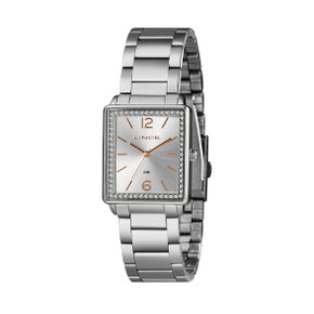 Relógio Lince Feminino Prateado com Pedras