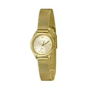 Relógio Lince Feminino Pulseira e Visor Dourado
