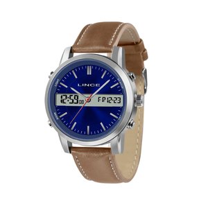 Relógio Lince Masculino Anadigi Fundo Azul