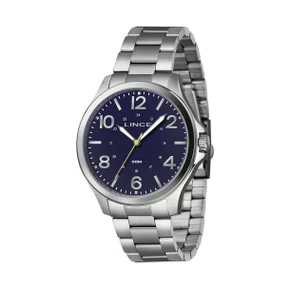 Relógio Lince Masculino Aço Fundo Azul