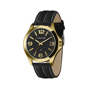 Relógio Lince Unissex Dourado Fundo Preto