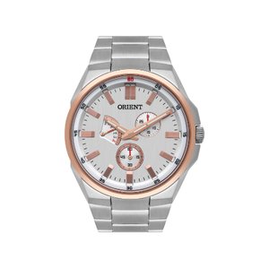 Relógio Orient Masculino Cronógrafo Prata e Rose