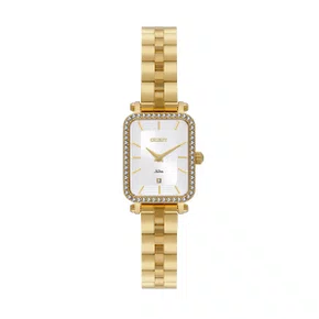 Relógio Orient Mini Feminino Dourado com Pedras