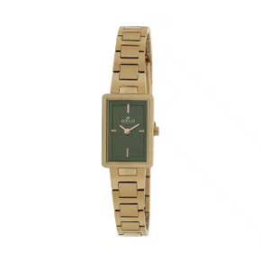 Relógio Oslo Mini Feminino Dourado Visor Verde