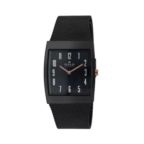 Relógio Oslo Unissex Quadrado Preto com Números