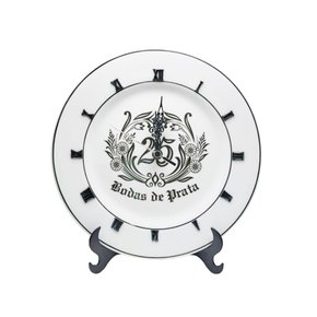 Relógio Prato Diceart Bodas de Prata