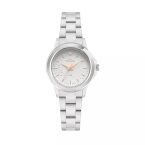 Relógio Technos Feminino Prata Visor Branco