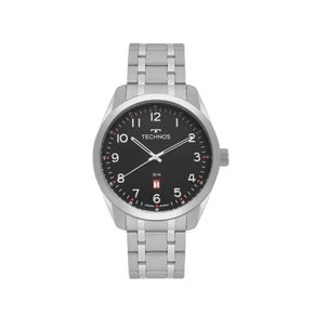 Relógio Technos Masculino Aço Números e Calendário