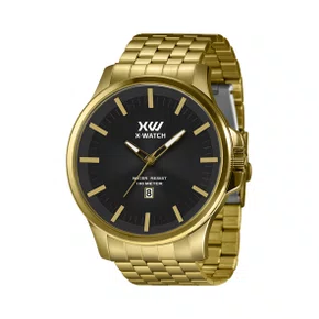 Relógio X-watch Masculino Dourado Calendário