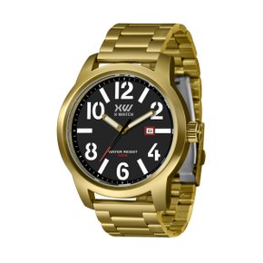 Relógio X-watch Masculino Dourado com Calendário