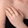 Anel Semi Jóia Dourado Coração