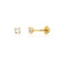 Brinco Ouro 416 Pedra Zircônia 3,5mm