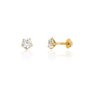Brinco Ouro 416 Pedra Zircônia 4,5mm