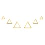 Brinco Semi Jóia Dourada Trio Triângulo