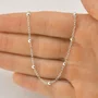 Colar Prata com Bolinhas Intercaladas