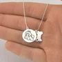 Colar Prata Mãe de Pet Medalha e Ossinho