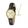 Kit Relógio Lince Feminino Dourado com Pedras