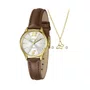 Kit Relógio Lince Feminino Dourado com Pedras