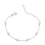 Pulseira Prata com Bolinhas Intercaladas