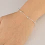 Pulseira Prata com Bolinhas Intercaladas
