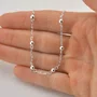Pulseira Prata com Bolinhas Intercaladas