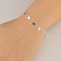 Pulseira Prata com Chapinhas Intercaladas