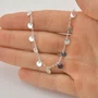 Pulseira Prata com Chapinhas Intercaladas