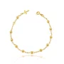 Pulseira Semi Jóia Dourada Bolinha e Cruz