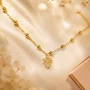 Pulseira Semi Jóia Dourada Bolinha e Menina