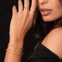 Pulseira Semi Jóia Dourada Bolinhas e Corações
