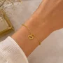 Pulseira Semi Jóia Dourada Coração