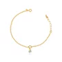 Pulseira Semi Jóia Dourada Pingente Zircônia