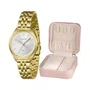 Relógio Lince Feminino Dourado com Porta Jóia