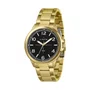 Relógio Lince Masculino Aço Dourado Fundo Preto