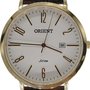 Relógio Orient Masculino Dourado Pulseira Couro